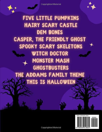 10 Popular Halloween Piano Songs for Beginners: Big-Note Format with Fingering & Audio tracks