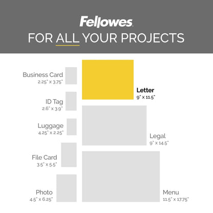 Fellowes Thermal Laminating Pouches, Letter Size Sheets 9 x 11.5-Inches, 3 mil, 200 Pack (5743401), Clear 🍁 All In One Marketplace Canada