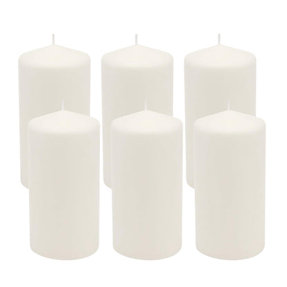 Stonebriar Unscented White Tall Pillar Candles, 65 Hour Burning Candle Pillars, Perfect for Decor, Weddings, Emergencies 3" X 6", 6 Count 🍁 All In One Marketplace Canada