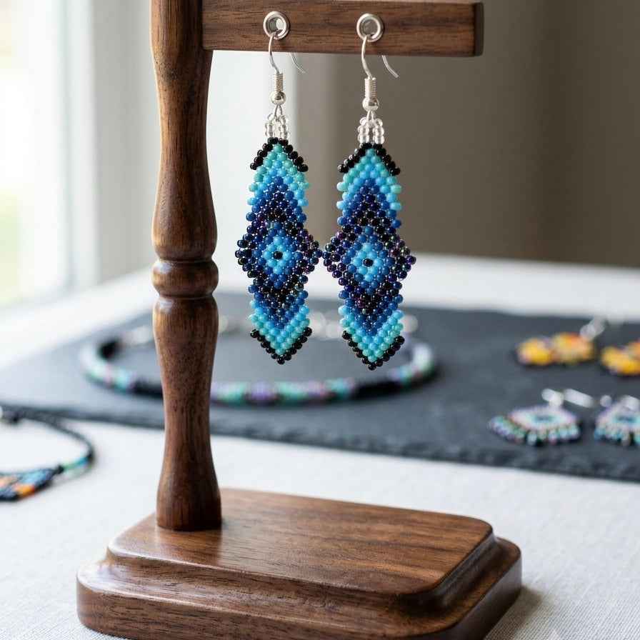 Soul Feather Earrings blue