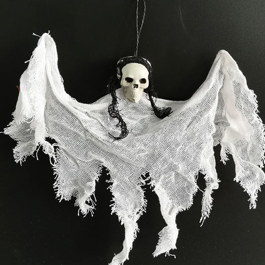 Creepy Hanging Skull Décor – Halloween Ghost Skeleton Decoration for Indoor & Outdoor Use