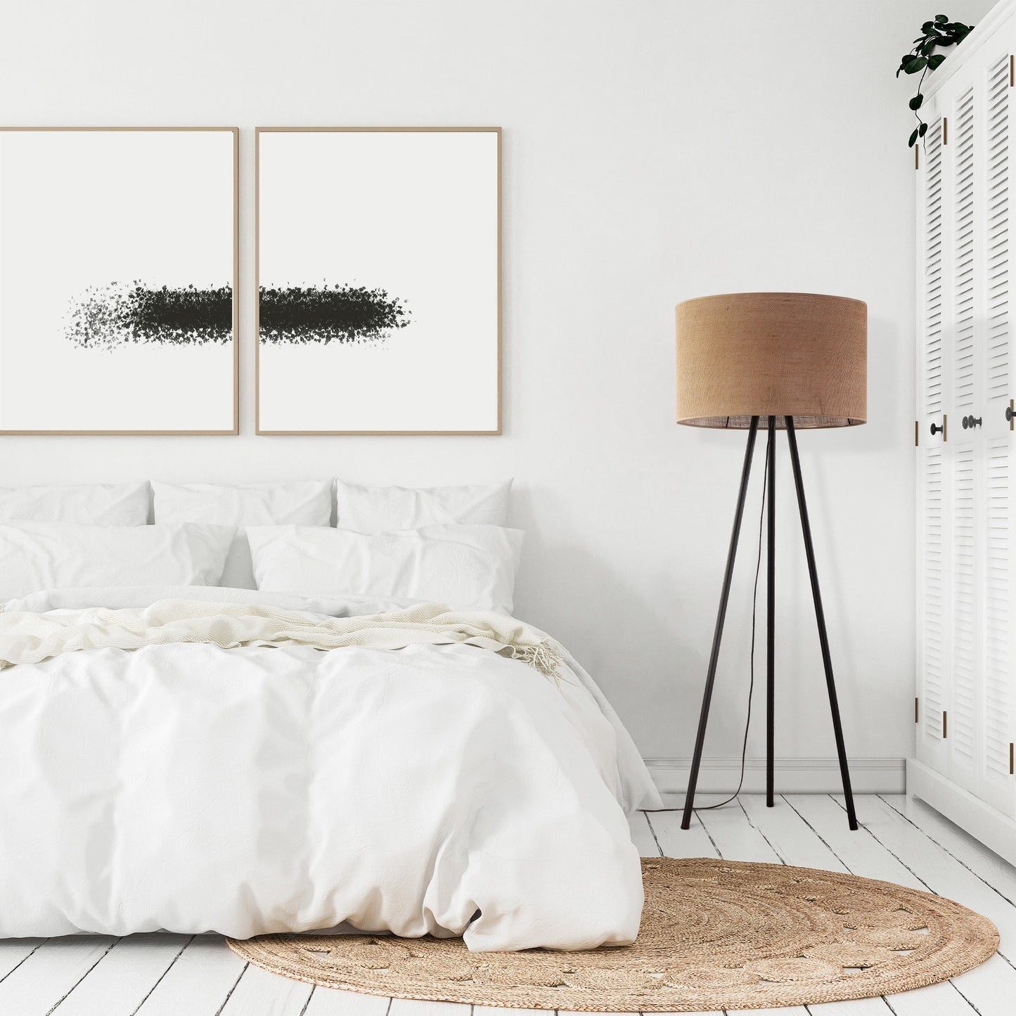 JUTE Natural Woven Floor Lamp for Living Room, Bedroom & Reading Nook – Scandinavian Minimalist Lighting - AURABAGS SHOP