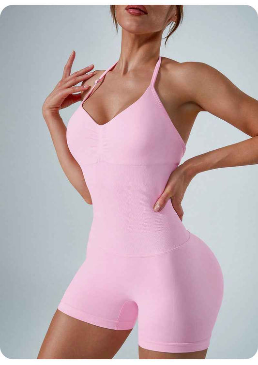 Women’s Seamless One-Piece Yoga Jumpsuit – Quick-Dry Backless Fitness Bodysuit