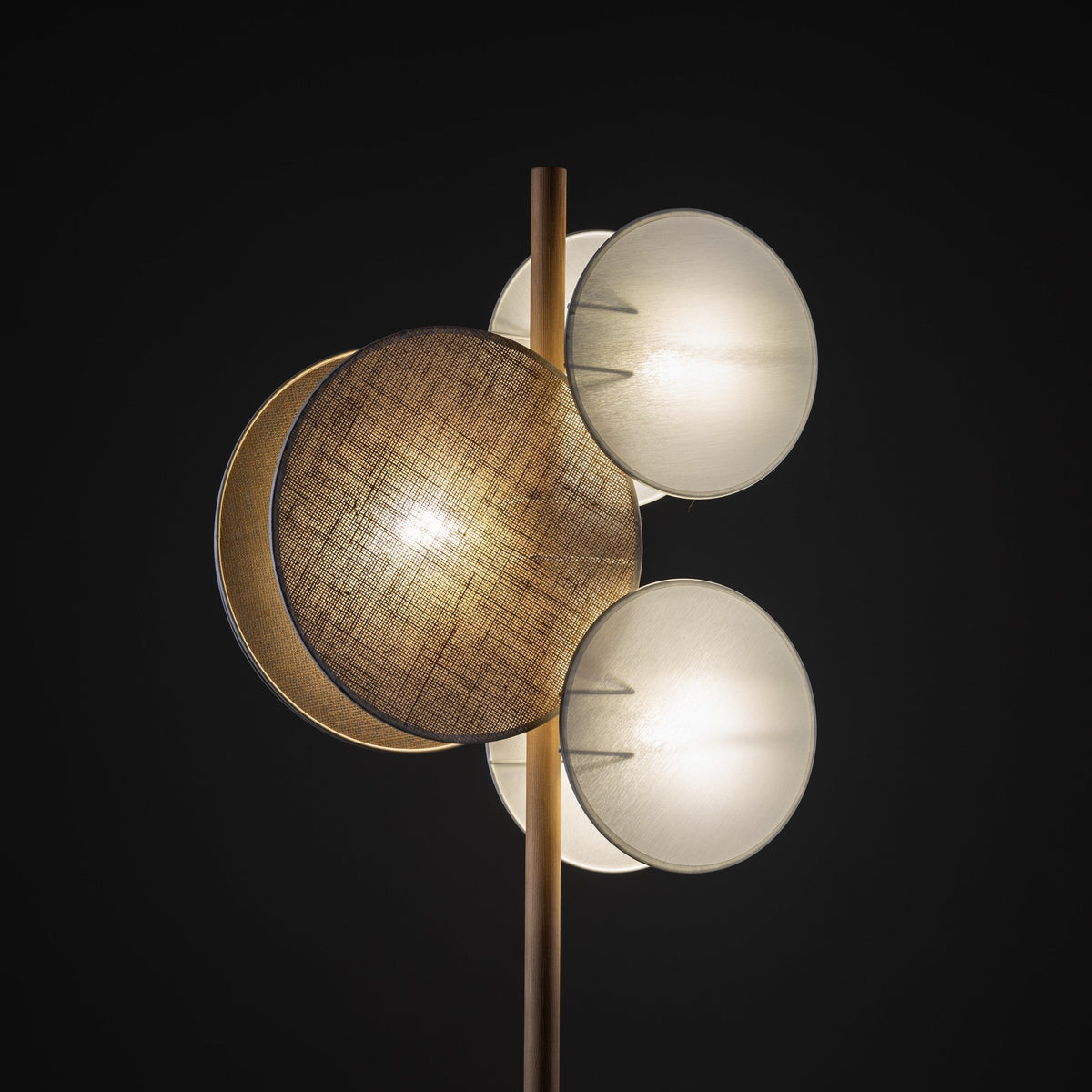 PULSE Pine, Jute & Linen 3-Light Floor Lamp for Living Room, Bedroom & Reading Corner