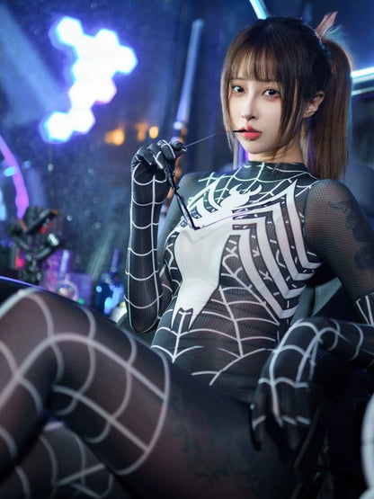 Super Hero Spider Sheer 10D Nylon Full Bodysuit Body Stocking Lingerie