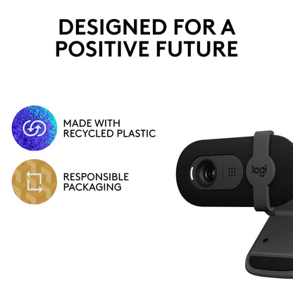 Logitech Brio 101 Full HD 1080p Webcam for Meetings, Streaming, Desktop, Laptop, PC - Built-in Mic, Shutter, Works with Zoom, Microsoft Teams, Nintendo Switch 2’s New GameChat Mode, USB-A,-Black 🍁 All In One Marketplace Canada