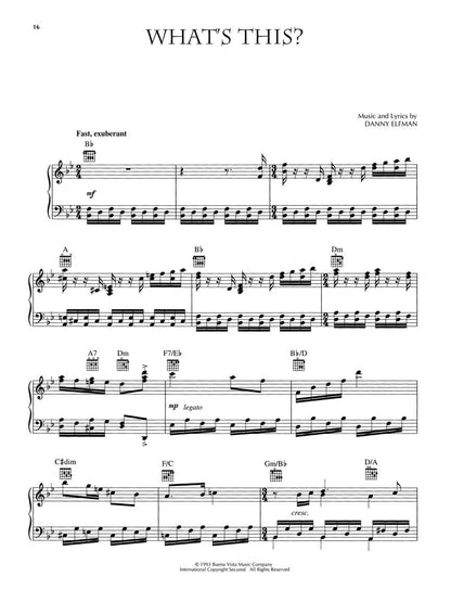 Tim Burton's: The Nightmare Before Christmas | Sheet Music Songbook | Piano Vocal Guitar Arr. for Movie Soundtrack Fans | 11 Iconic Halloween and Christmas Songs | Film Music for Piano and Voice