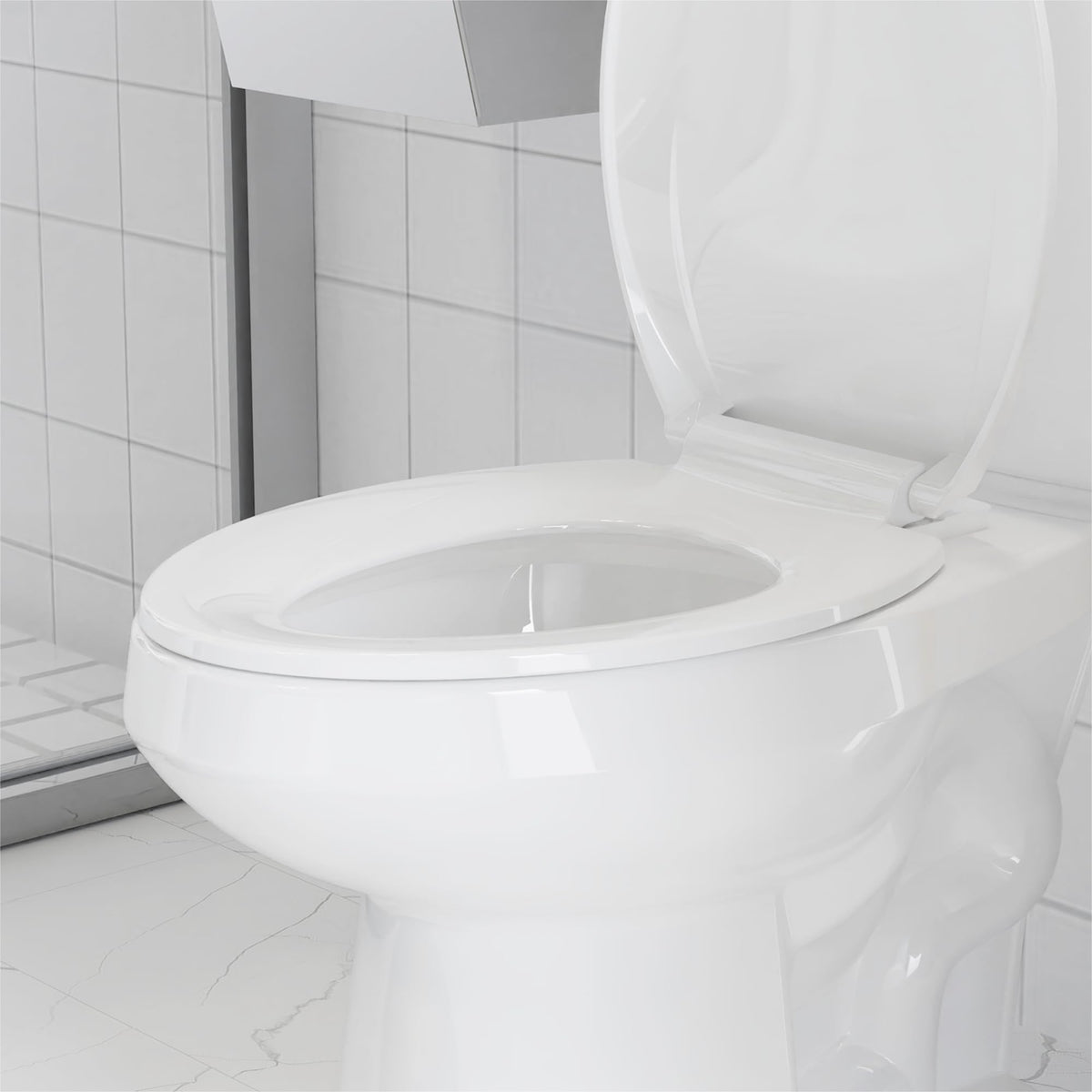 White Elongated Toilet Seat, Slow Close Toilet Cover Seat for Easy Clean and Stain-Resistant, Plastic Toilet Seat with Cover, Quick-Release Hinges and Quick-Attach Hardware 🍁 All In One Marketplace Canada