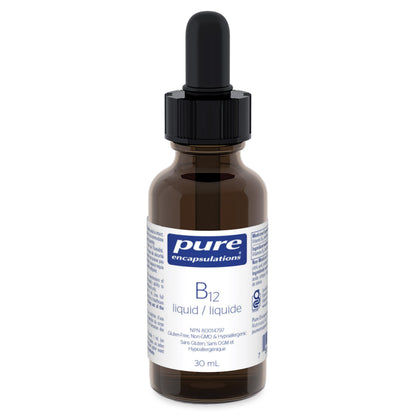Pure Encapsulations B12 Liquid - B12 as Methylcobalamin - For Energy Metabolism & Red Blood Cell Formation - Liquid Drops - 30 mL 🍁 All In One Marketplace Canada