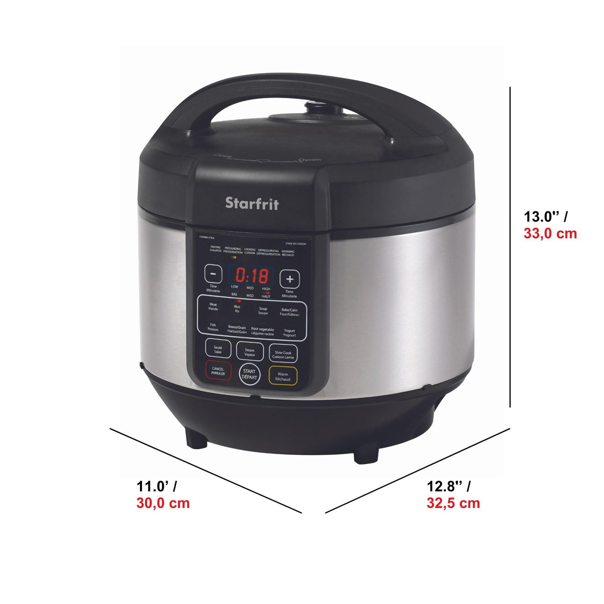 Starfrit Electric Pressure Cooker - 8L Capacity - Steam Tray, Measuring Cup & Spatula - 11 Preset Cooking Functions 🍁 All In One Marketplace Canada