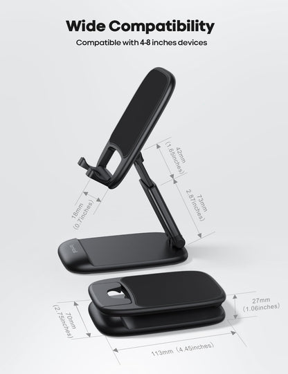 Lamicall Foldable Phone Stand for Desk - Height Adjustable Cell Phone Holder Portable Cellphone Cradle Desktop Dock Mom Gift Compatible with iPhone 14 15 16 17 Pro Max Plus Air, S24 S25 Ultra, 4-8" 🍁 All In One Marketplace Canada