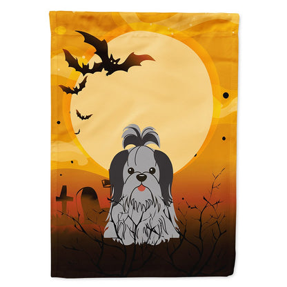 Caroline's Treasures BB4355CHF Halloween Shih Tzu Black Silver Flag Canvas House Size, Large, Multicolor