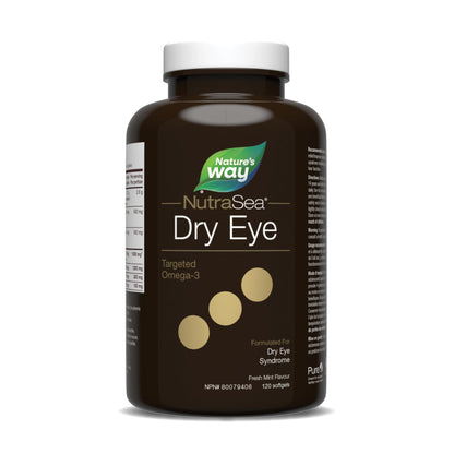 Nature’s Way NutraSea Dry Eye Omega‑3 Supplement – Targeted Eye Health & Tear Support – 1500 mg EPA + DHA with 150 mg GLA – Citrus Flavour Fish Oil – 120 Softgels 🍁 All In One Marketplace Canada