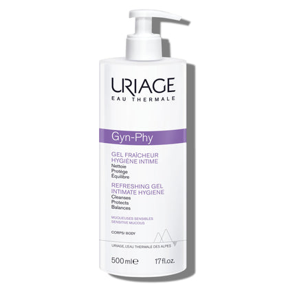 Uriage Gyn-Phy Refreshing Gel Intimate - Daily Hygiene for External Intimate Areas, Foaming Gel, Paraben-Free, Tested under Gynecological Control - 500ml 🍁 All In One Marketplace Canada