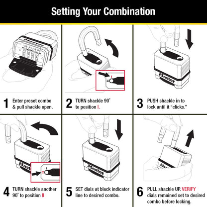 Master Lock Gold Outdoor Combination Lock, Heavy Duty Weather Resistant Padlock, Resettable Combination Lock for Outdoor Use 1.2 x 2 x 3.87 inches, 2 Pack, M175LFEC2 🍁 All In One Marketplace Canada