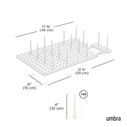 Umbra Peggy Kitchen Drawer Cupboard Organizer Tray - Adjustable Storage System For Food Containers, Cookware, Serveware, Utensils and More, White 🍁 All In One Marketplace Canada