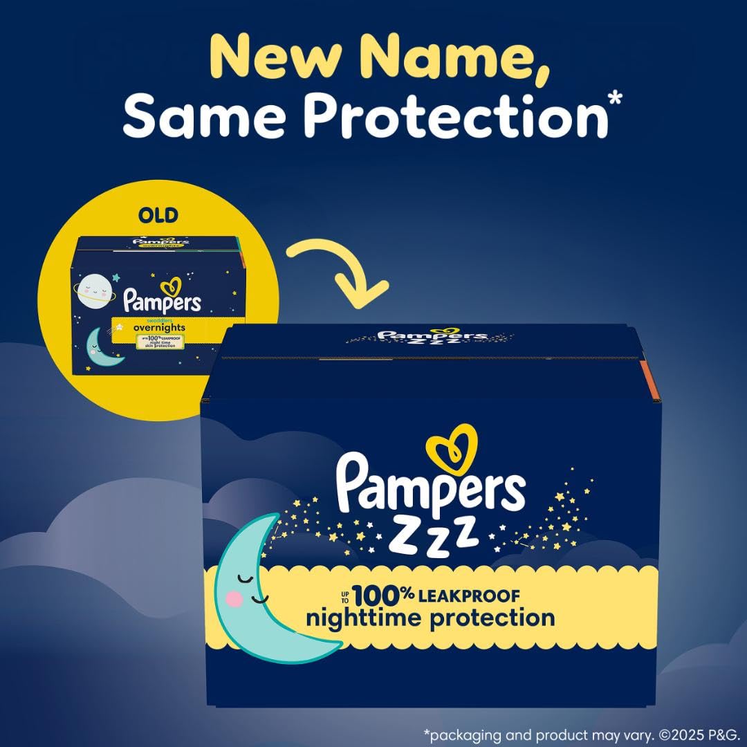 Pampers ZZZ Overnight Diapers, Size 3, Nighttime Protection Disposable Baby Diaper, 1 Pack (Count of 66) 🍁 All In One Marketplace Canada