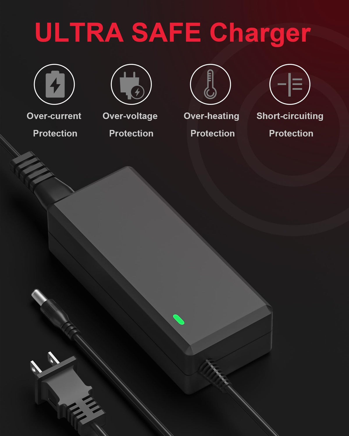 42V 2A Electric Scooter Charger for GOTRAX GXL V2,G2,G3,G4,Hiboy S2 Pro,Jetson Bolt/Bolt Pro/Adventure/Metro/Journey/LX10/ J5/J8 Bikes 🍁 All In One Marketplace Canada