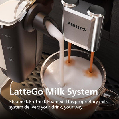 PHILIPS 3300 Series Fully Automatic Espresso Machine with LatteGo Milk System and integrated grinder, 6 Hot & Iced Coffee Pre-Sets, 40% Quieter SilentBrew, 15-Bar Pressure, Glossy Black (EP3341/50) 🍁 All In One Marketplace Canada