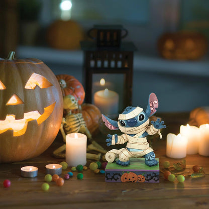 Enesco Disney Traditions by Jim Shore Halloween Lilo and Stitch in Mummy Costume Figurine, 6.25 Inch, Multicolor
