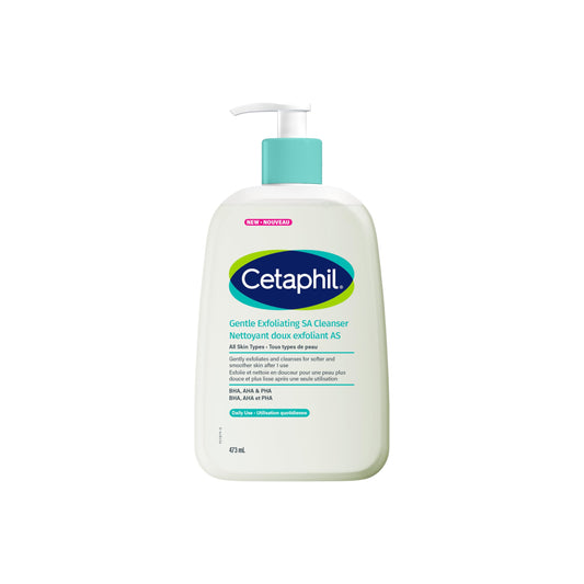 Cetaphil Gentle Exfoliating SA Cleanser, Triple Acid Face Wash with Salicylic, Mandelic & Gluconolactone, Hydrating Facial Cleanser for All Skin Types, Dermatologist Recommended, 473ml 🍁 All In One Marketplace Canada