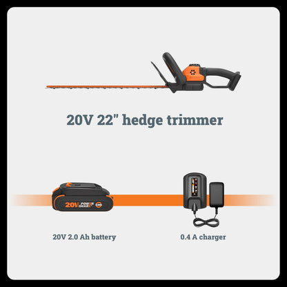 WORX WG261.9 20V PowerShare 22" Cordless Hedge Trimmer, Battery & Charger Not Included 🍁 All In One Marketplace Canada
