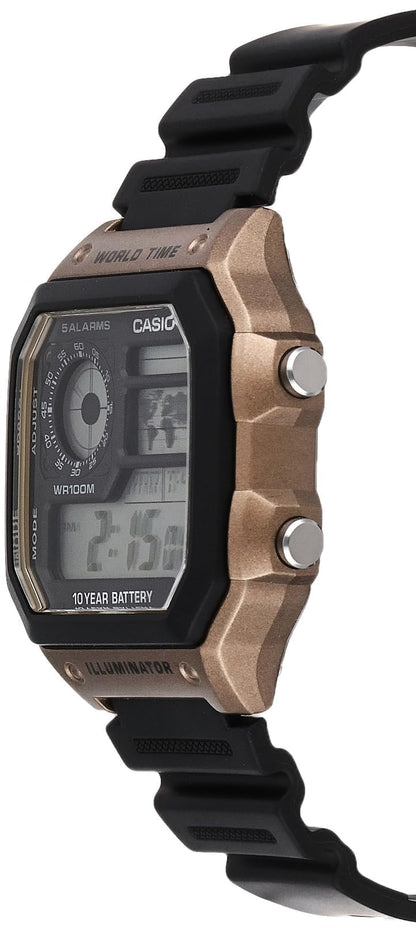 Casio Men's 10-Year Battery Japanese Quartz Watch with Resin Strap, Black, 21 (Model: AE-1200WH-5AVCF) 🍁 All In One Marketplace Canada