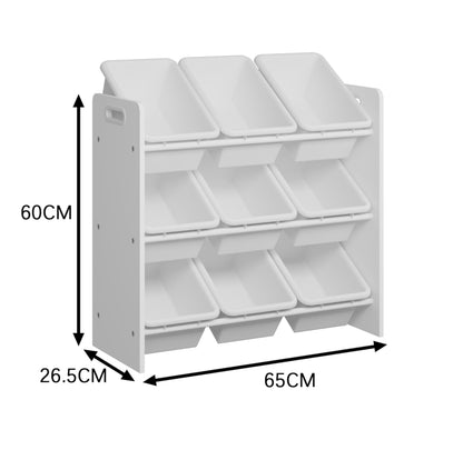 Lennox Furniture Toys Storage Organizer 9 Plastic Bins in White (JWTR-03006 white) 🍁 All In One Marketplace Canada