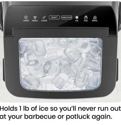 Iceman Dual-Size Ice Maker Countertop - Portable Ice Machine, Large and Small Ice Machine Maker with Self Cleaning, 9 Cubes in 7 Mins, 22lbs/24hrs, for Home, Kitchen, Office, Party, Ice Scoop Included 🍁 All In One Marketplace Canada