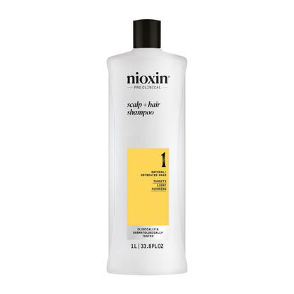 Nioxin System 1 Scalp + Hair Thickening Shampoo | For Natural Hair with Light Thinning | Strengthen Against Breakage with Niacinamide & Biotin | 33.8 Fl Oz 🍁 All In One Marketplace Canada