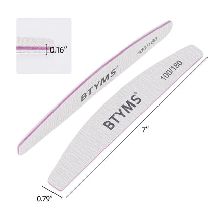 BTYMS 25 Pcs Nail Files 100/180 Grit Double Sided Emery Boards Coarse and Medium Nail File for Acrylic Nails and Natural Nails 🍁 All In One Marketplace Canada