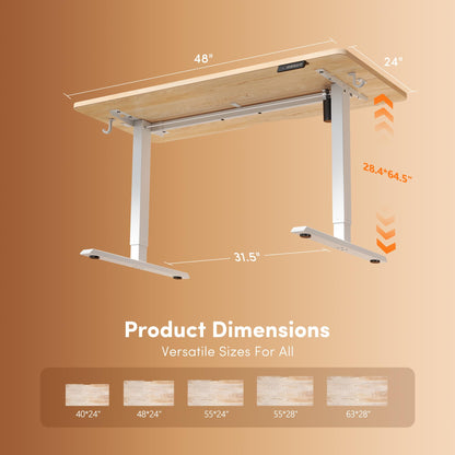 FEZIBO Standing Desk 47 x 24 Inch, Height Adjustable Desk with Memory Buttons, Electric Sit Stand Desk with 7th Gen Lift System, Home Office Table with Splice Board (Maple) 🍁 All In One Marketplace Canada