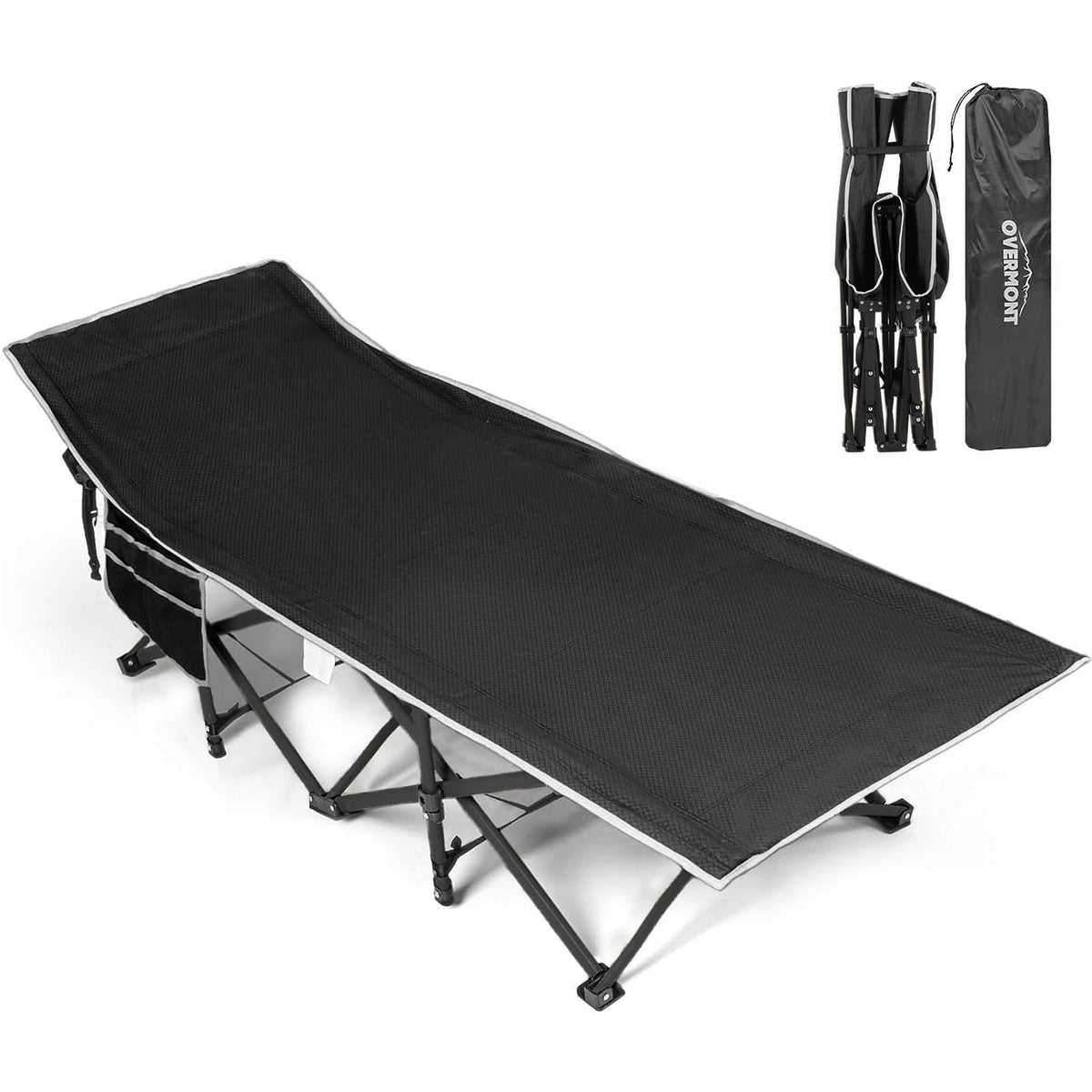 Overmont Portable Folding Camping Cot - 28” Extra Wide Portable Sleeping Cot Load 550 LBS with Carry Bag for Outdoor Travel Home Office Nap, Black 🍁 All In One Marketplace Canada