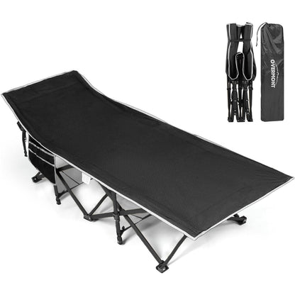 Overmont Portable Folding Camping Cot - 28” Extra Wide Portable Sleeping Cot Load 550 LBS with Carry Bag for Outdoor Travel Home Office Nap, Black 🍁 All In One Marketplace Canada