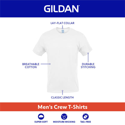Gildan Men's Crew T-Shirts, Multipack, Style G1100, Navy/Heather Navy/Indigo Blue (5-Pack), Medium 🍁 All In One Marketplace Canada