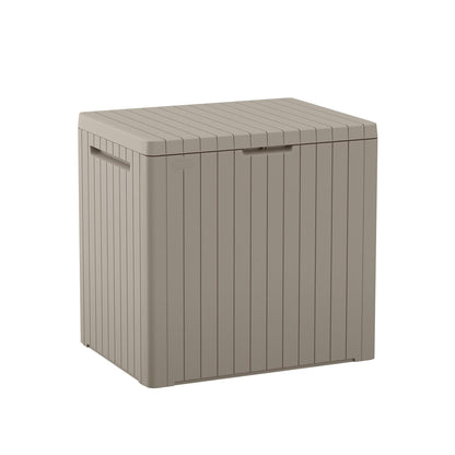 Keter City 30 Gallon Resin Outdoor Storage Box and Patio Furniture Side Table for Pool and Garden Accessories, Beige 🍁 All In One Marketplace Canada