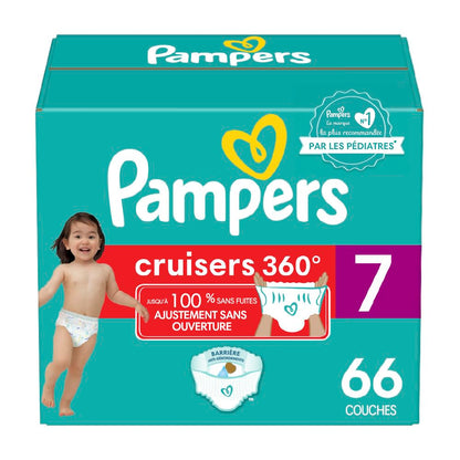 Pampers Diapers - Cruisers 360 degrees - Size 7, 66 Count, up to 100% Leakproof Fit, Designed for Active Babies, Pull On Diaper, EZ Off Tabs Designed for Easy Changes 🍁 All In One Marketplace Canada