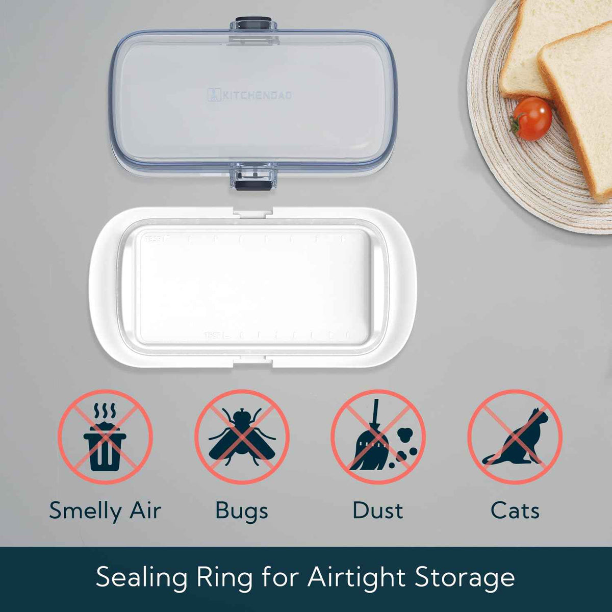 Large One-Handed Butter Dish with Lid for 1 lb Canadian Butter, Airtight Butter Keeper with Lid Fit a Full Pound Block of Butter,Locking Butter Container for Countertop,Cat/Dog Proof(White) 🍁 All In One Marketplace Canada