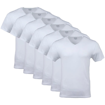 Gildan Men's V-Neck T-Shirts, Multipack, Style G1103, White (6-Pack), Large 🍁 All In One Marketplace Canada