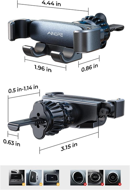 AINOPE Phone Holder for Car Vent【2026 Auto Lock】 Car Phone Holder Mount for Car Accesorries for Women Men Mom, Cell Phone Holder Car Vent Clip Hand Free for All 4-7 Inch iPhone 17 16 Pro Samsung S25 🍁 All In One Marketplace Canada