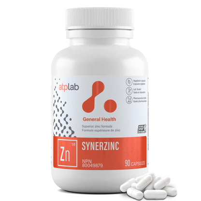 ATP LAB - Synerzinc, 90 Capsules 90-Day Supply - Zinc Supplement An Essential Mineral - Helps to Maintain Healthy Skin and Immune Function - Helps to Produce and Repair Connective Tissue 🍁 All In One Marketplace Canada