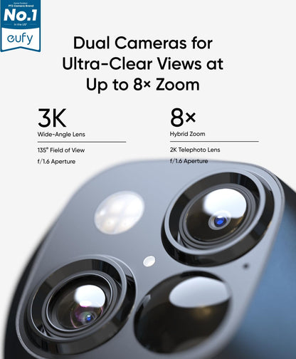 eufy Security SoloCam S340, Solar Security Camera, Wireless Outdoor Camera, 360° Surveillance, No Blind Spots, 2.4 GHz Wi-Fi, No Monthly Fee, HomeBase S380 Compatible 🍁 All In One Marketplace Canada