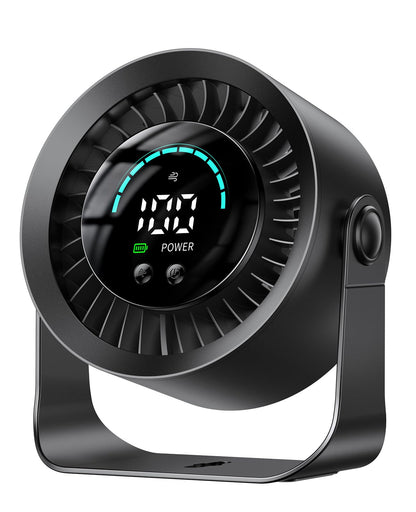 DIGIX Rechargeable USB Desk Fan for Bedroom, 100 Speeds, 360° Rotation, Wall Mounted Design Small Portable Table Fan with LED Display, Quiet Personal Desktop Cooling Fans for Home Office (Black) 🍁 All In One Marketplace Canada