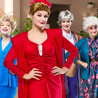 Rubies Women's Golden Girls Blanche Costume Set with Wig, Medium, TV Show Look Perfect for Halloween, Parties, and More