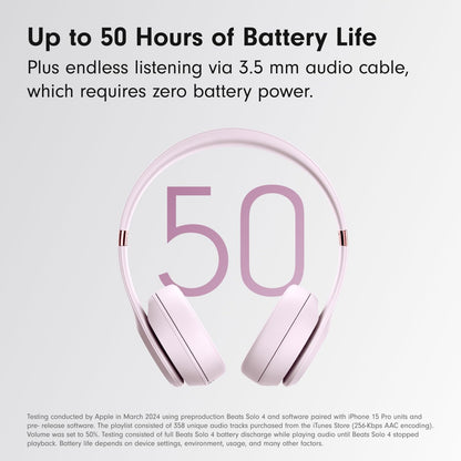 Beats Solo 4 - Wireless Bluetooth On-Ear Headphones, Apple & Android Compatible, Up to 50 Hours of Battery Life - Cloud Pink 🍁 All In One Marketplace Canada