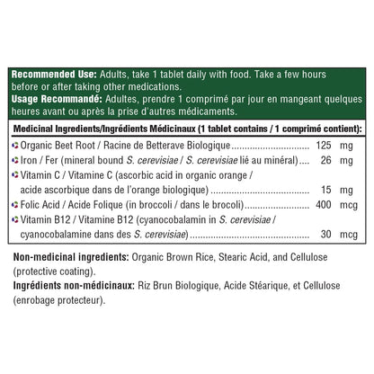 MegaFood Blood Builder - Vegan Iron Supplements with Vitamin C, Folic Acid, Vitamin B12, Beet Root - Iron Supplement for Anemia Prevention - 30 Tablets 🍁 All In One Marketplace Canada