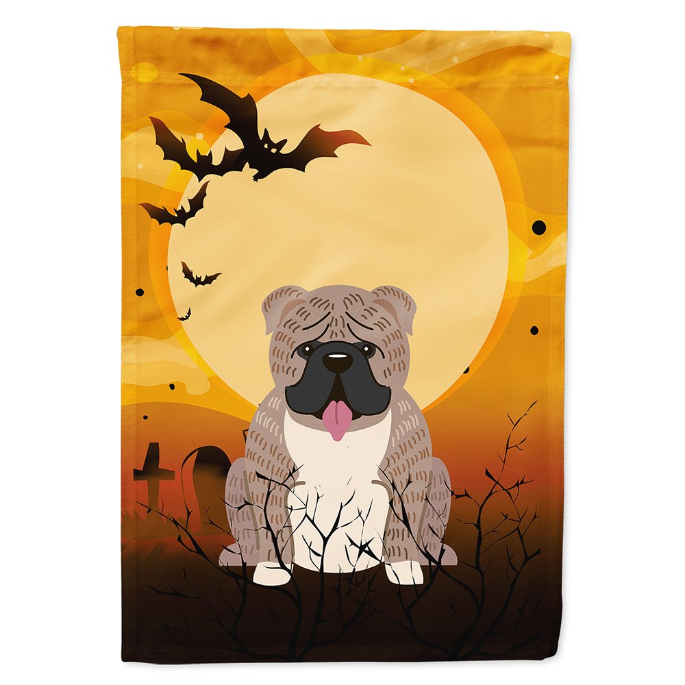 Caroline's Treasures BB4392CHF Halloween English Bulldog Grey Brindle Flag Canvas House Size, Large, Multicolor