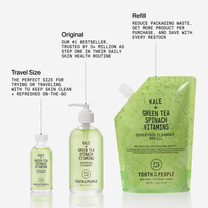 YTTP Superfood Travel Size Face Cleanser - Daily Face Wash, Pore Minimizer + Makeup Remover - Lightweight & Hydrating Gel to Foaming Face Wash for Glowing Skin - Vegan Skin Care for Men & Women (2oz) 🍁 All In One Marketplace Canada