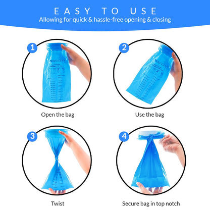 Vomit Bags Disposable 25 Pack (1000ml) – Medical Grade Emesis Bags for Travel, Motion Sickness, Morning Sickness & Nausea – Leak-Proof, Odor-Blocking, Portable Throw Up Bag 🍁 All In One Marketplace Canada