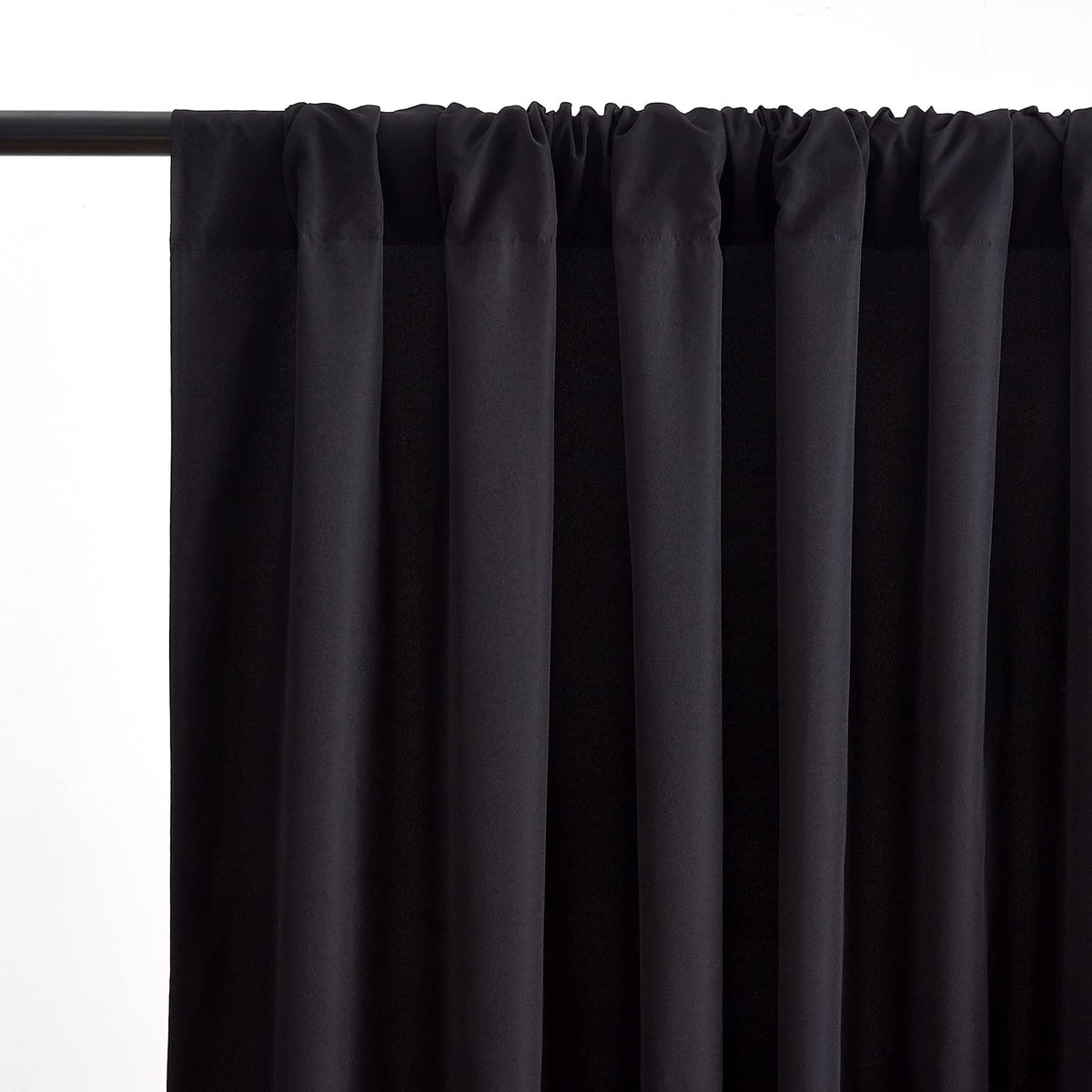 Black Backdrop Curtains 2 Panels 5ft x 8ft Polyester Photo Backdrop Drapes for Wedding Party Halloween Decorations